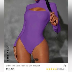Shein mock neck cut out bodysuit